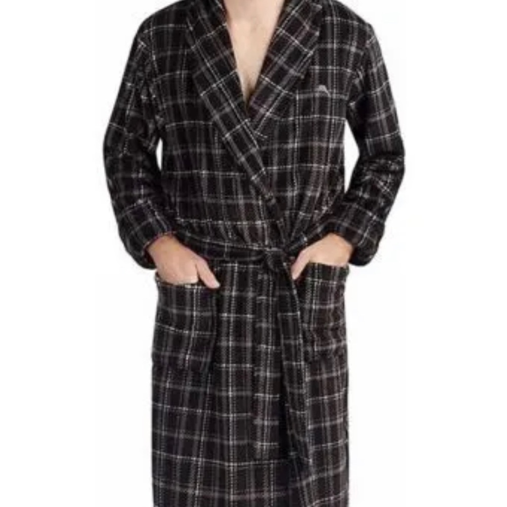 Tommy Bahama Black Plaid Warm‎ Cozy Bath